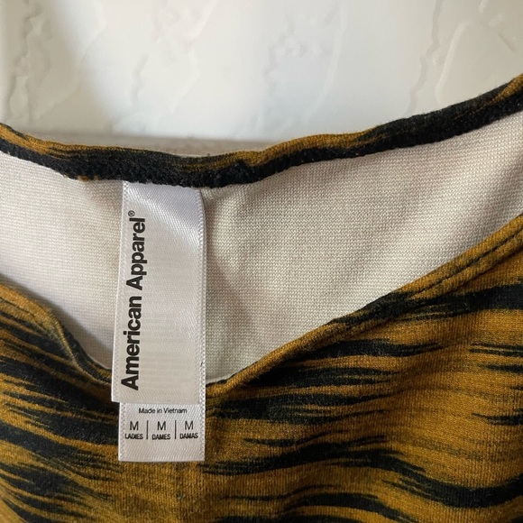 American Apparel| Mustard & Black Bodycon Dress, Size Medium•••Hyena - Picture 9 of 12